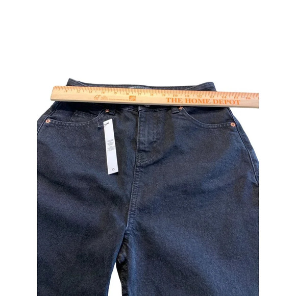 🆑Asos Design Petite Black High-Waisted Mom Jeans Size 26/28 - Picture 7 of 11